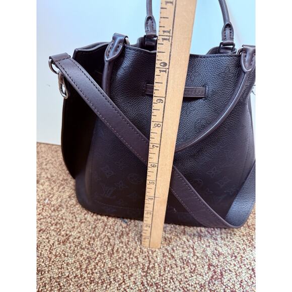 Louis Vuitton Girolata Mahina Leather Black Monogram Bucket Bag Tote Drawstring - Picture 12 of 16